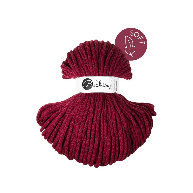 Bobbiny JUMBO SOFT Flechtkordel 8mm geflochten Wine Red 100m - Garne > Baumwollgarne > Bobbiny > Geflochten > 9mm von mahina