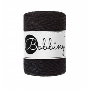 Bobbiny Makramee Garn 1,5mm 3ply Black 100m - Garne > Baumwollgarne > Bobbiny > 3ply > 1,5mm von mahina