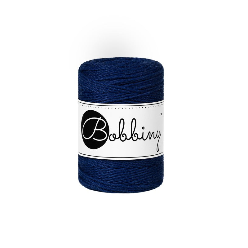 Bobbiny Makramee Garn 1,5mm 3ply Ink Blue 100m - Garne > Baumwollgarne > Bobbiny > 3ply > 1,5mm von mahina