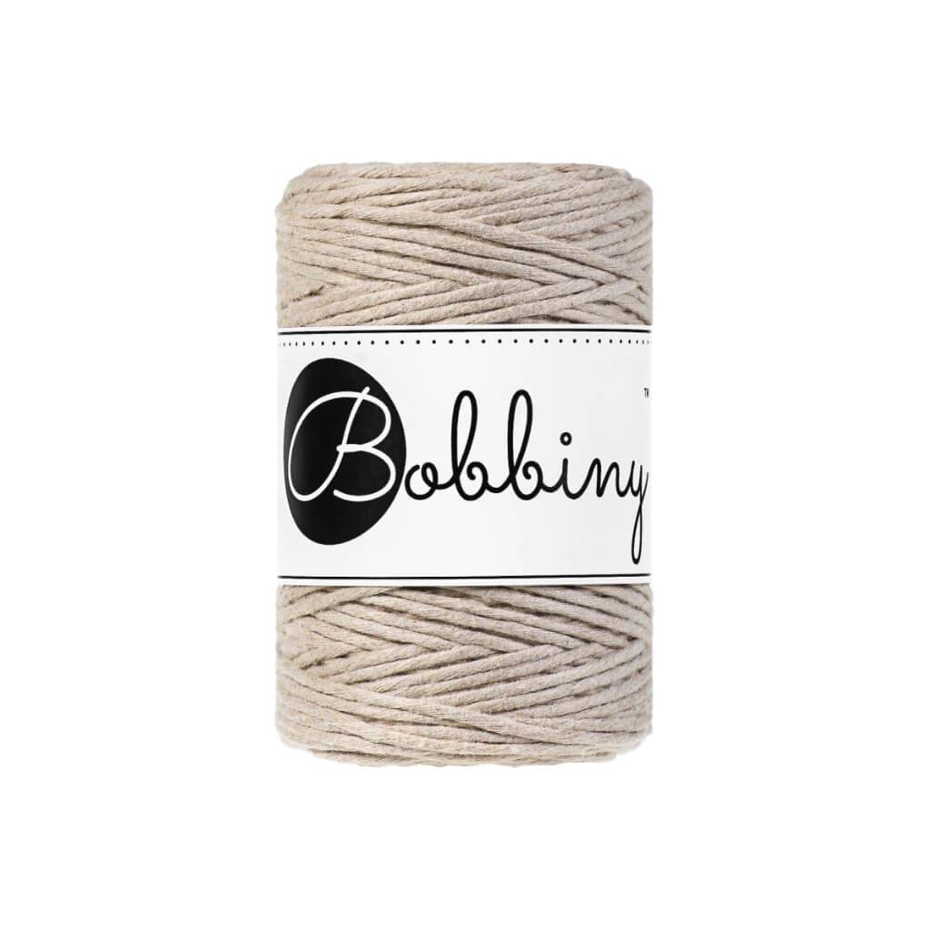 Bobbiny Makramee Garn 1,5mm gezwirnt Beige 100m - mahina