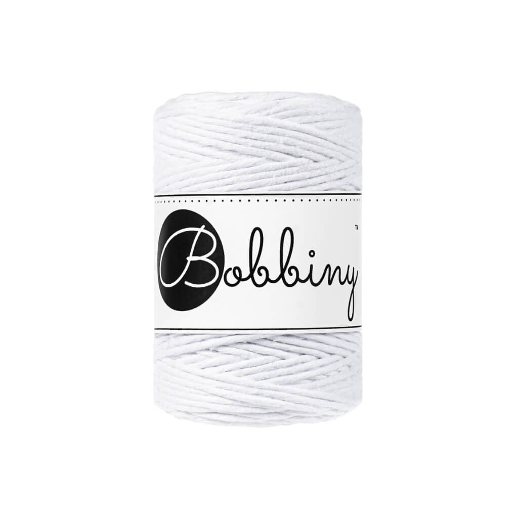 Bobbiny Makramee Garn 1,5mm gezwirnt White 100m - mahina