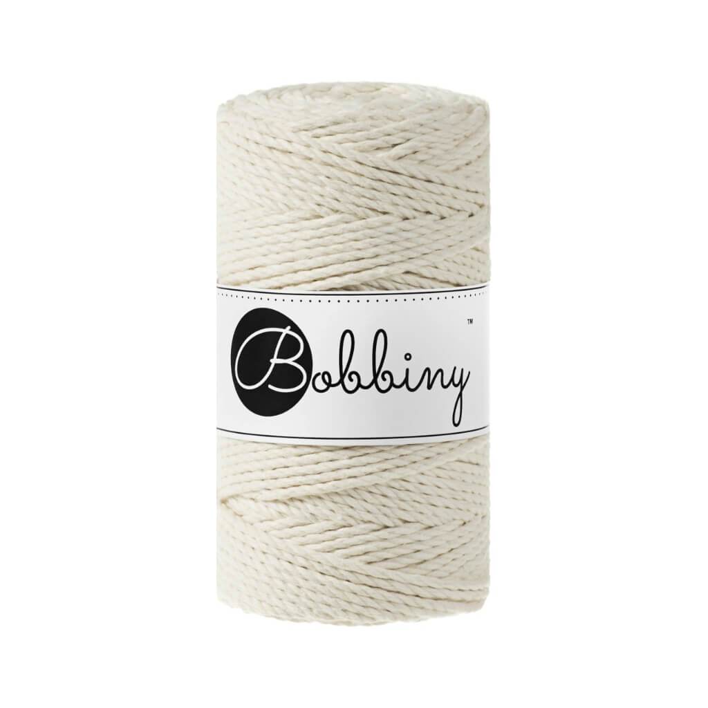 Bobbiny Makramee Garn 3mm 3ply Natural 100m - mahina