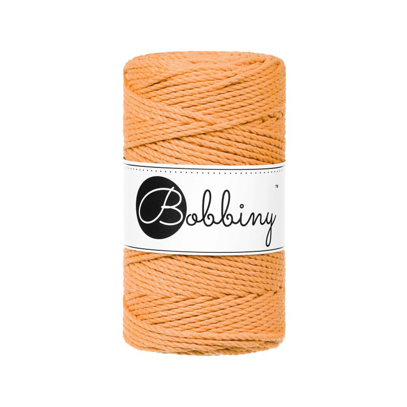 Bobbiny Makramee Garn 3mm 3ply Orange 100m - Garne > Baumwollgarne > Bobbiny > 3ply > 3mm von mahina