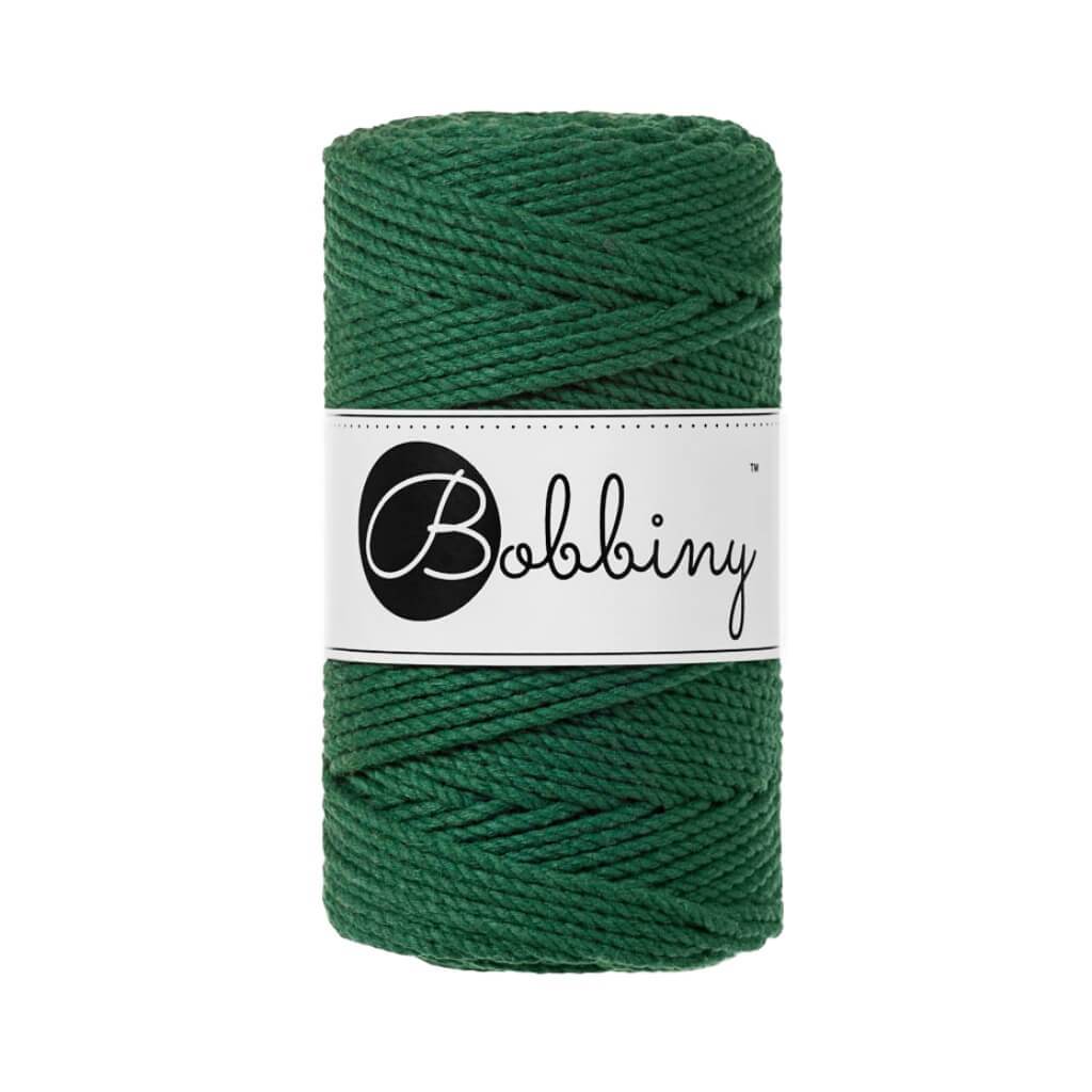 Bobbiny Makramee Garn 3mm 3ply Pine Green 100m - mahina