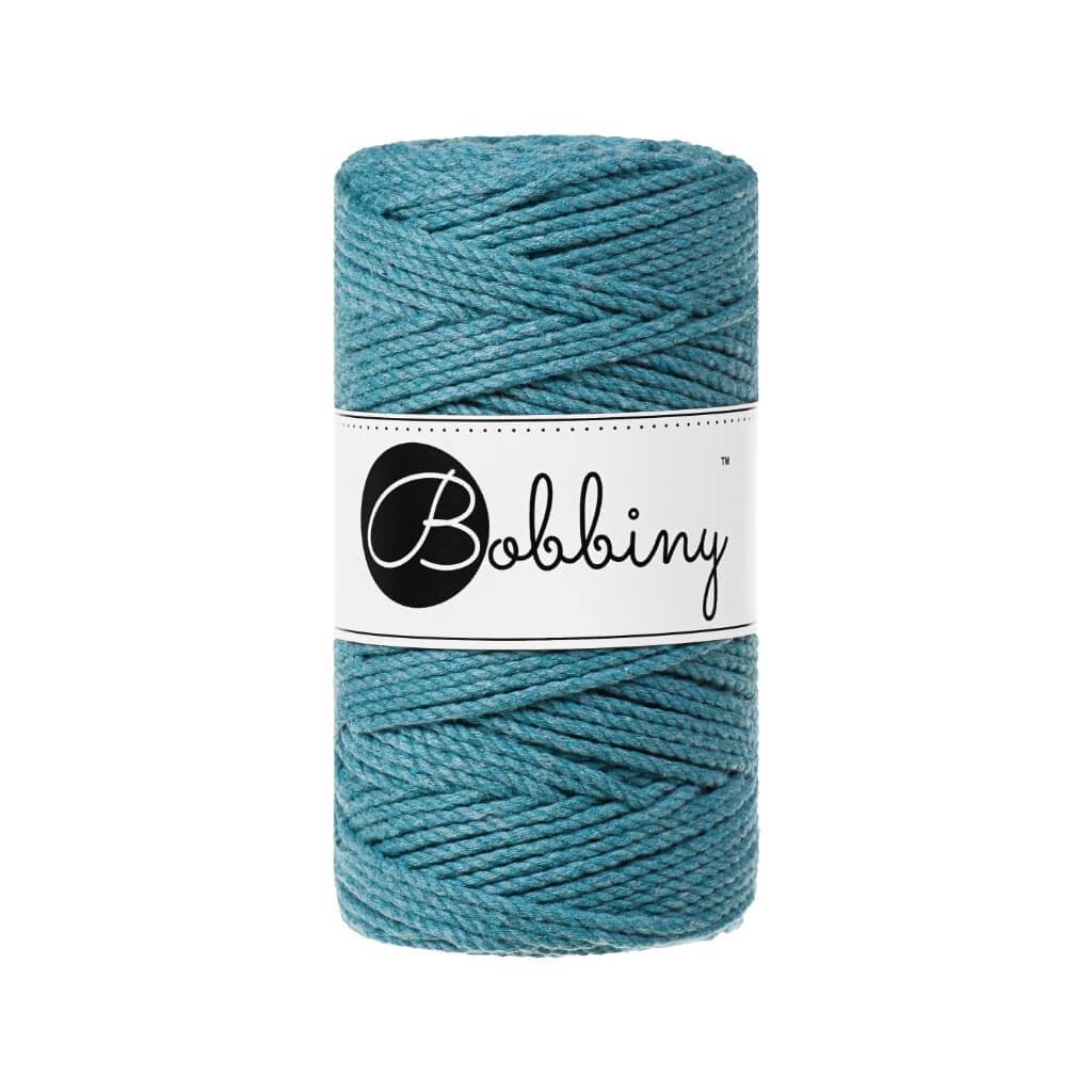 Bobbiny Makramee Garn 3mm 3ply Teal 100m - Garne > Baumwollgarne > Bobbiny > 3ply > 3mm von mahina