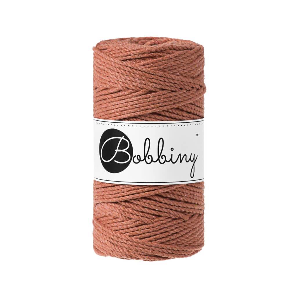 Bobbiny Makramee Garn 3mm 3ply Terracotta 100m - mahina