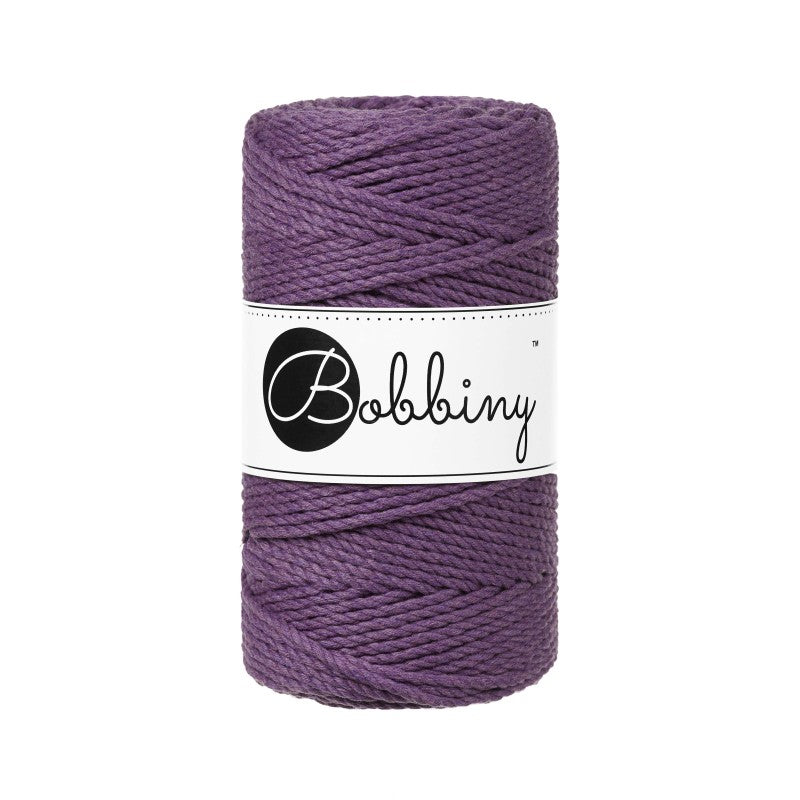Bobbiny Makramee Garn 3mm 3ply Violet 100m - Garne > Baumwollgarne > Bobbiny > 3ply > 3mm von mahina