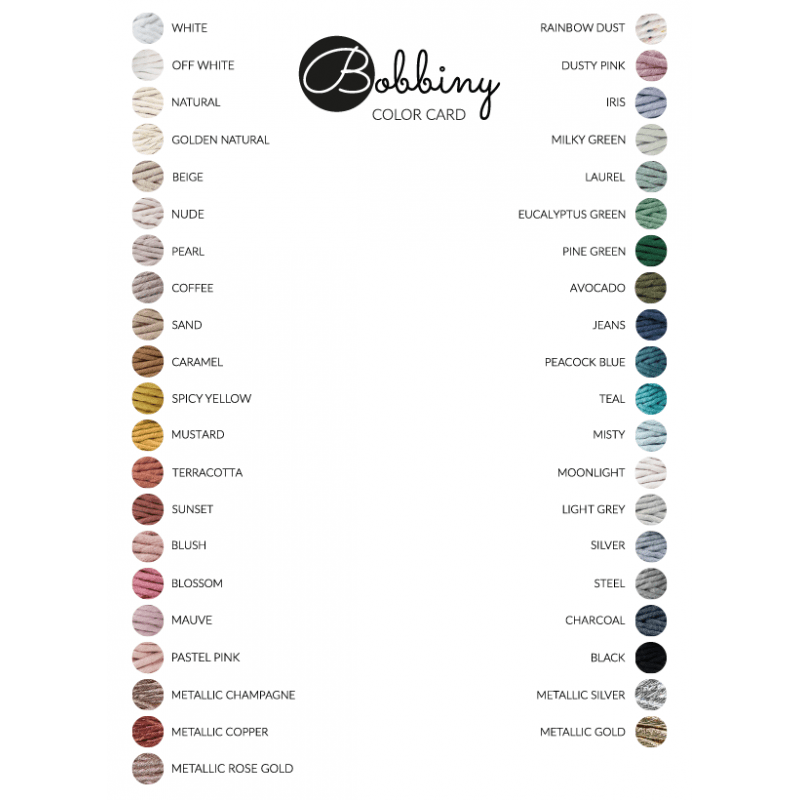 Bobbiny Makramee Garn 3mm gezwirnt Coffee 100m - mahina