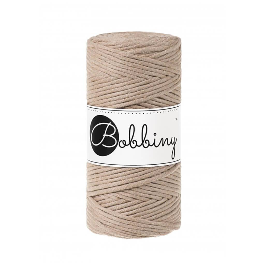Bobbiny Makramee Garn 3mm gezwirnt Sand 100m - Garne > Baumwollgarne > Bobbiny > Gezwirnt > 3mm von mahina