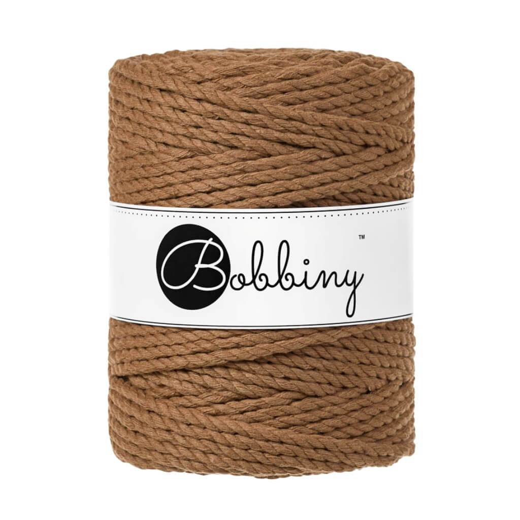 Bobbiny Makramee Garn 5mm 3ply Caramel 100m - Garne > Baumwollgarne > Bobbiny > 3ply > 5mm von mahina