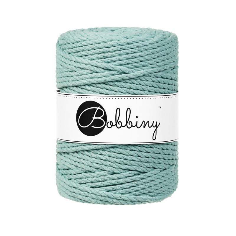 Bobbiny Makramee Garn 5mm 3ply Duck Egg Blue 100m - Garne > Baumwollgarne > Bobbiny > 3ply > 5mm von mahina