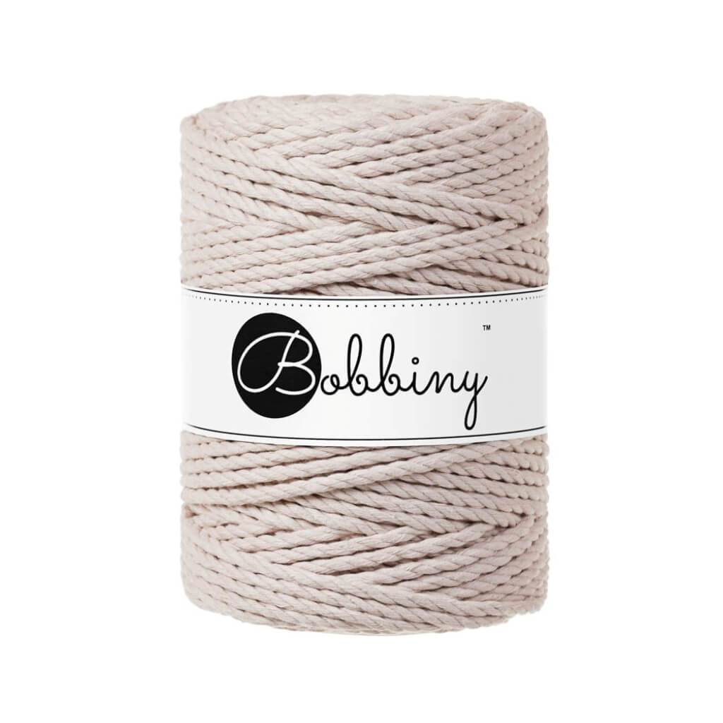 Bobbiny Makramee Garn 5mm 3ply Nude 100m - mahina