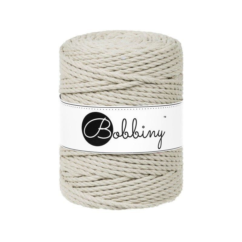 Bobbiny Makramee Garn 5mm 3ply Pale Olive 100m - Garne > Baumwollgarne > Bobbiny > 3ply > 5mm von mahina