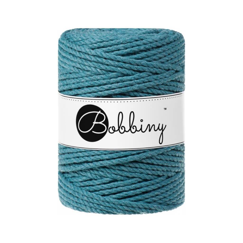 Bobbiny Makramee Garn 5mm 3ply Teal 100m - Garne > Baumwollgarne > Bobbiny > 3ply > 5mm von mahina