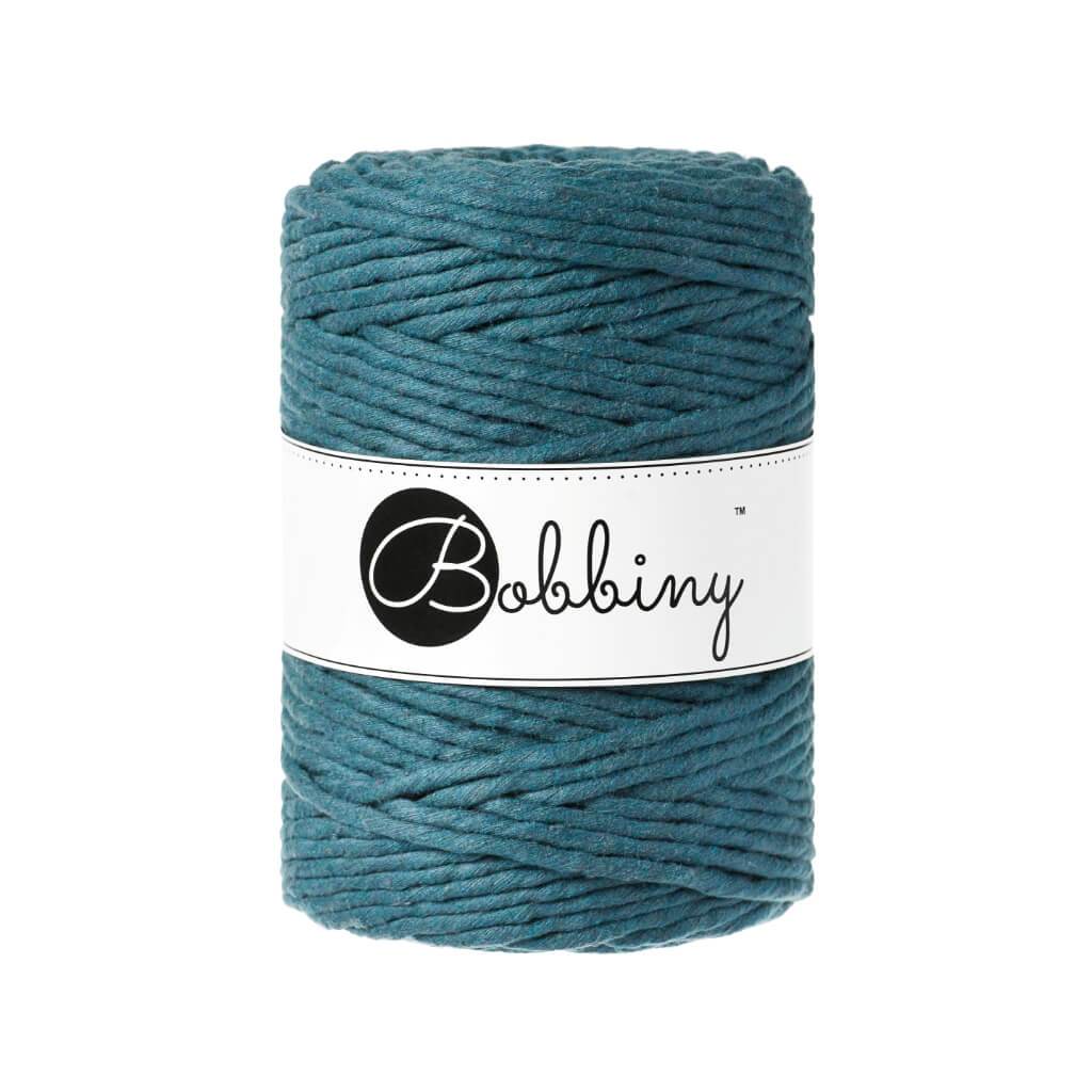 Bobbiny Makramee Garn 5mm gezwirnt Peacock Blue 100m - Garne > Baumwollgarne > Bobbiny > Gezwirnt > 5mm von mahina