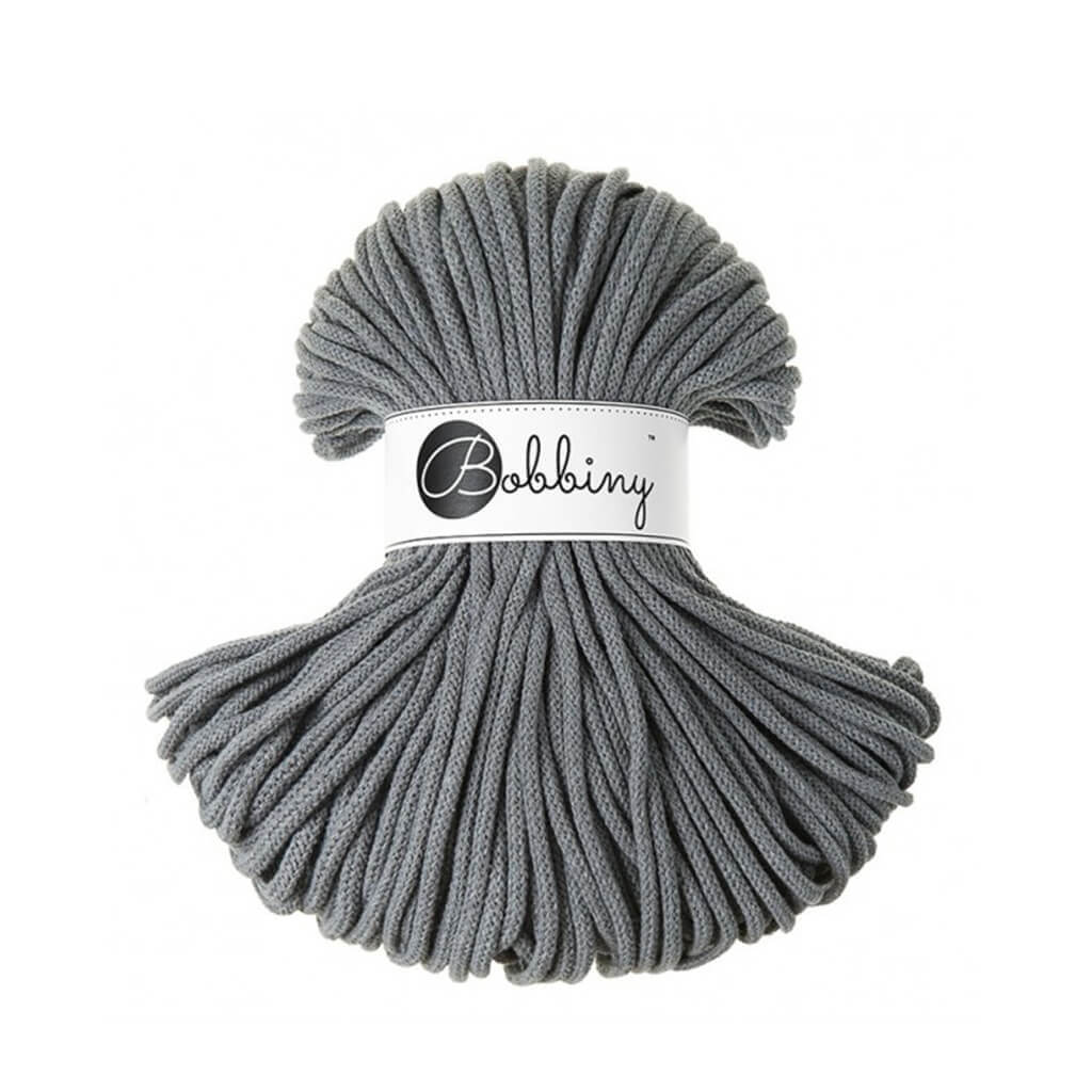 Bobbiny PREMIUM Flechtkordel 5mm geflochten Steel 100m - Garne > Baumwollgarne > Bobbiny > Geflochten > 5mm von mahina