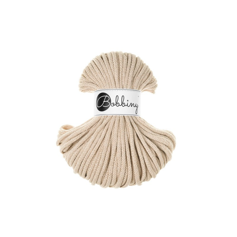 Bobbiny PREMIUM Flechtkordel 5mm geflochten Warm Beige 50m - Garne > Baumwollgarne > Bobbiny > Geflochten > 5mm von mahina