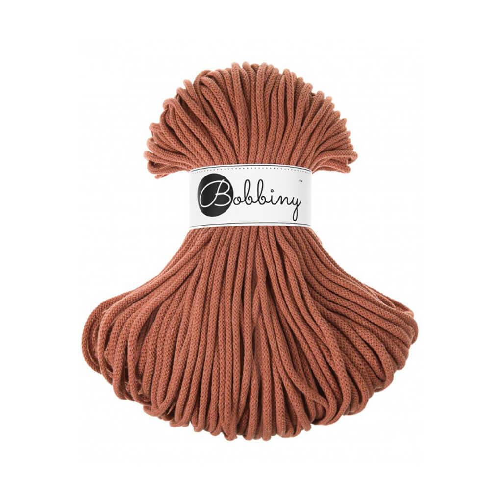 Bobbiny PREMIUM Flechtkordel 5mm geflochten Terracotta 100m - Garne > Baumwollgarne > Bobbiny > Geflochten > 5mm von mahina