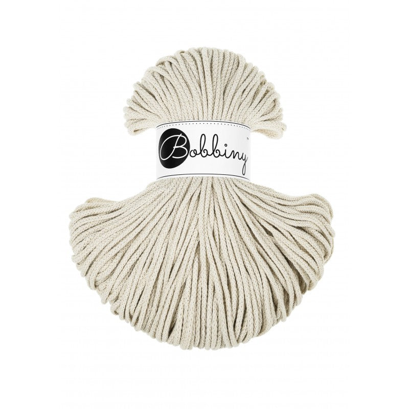 Bobbiny JUNIOR Flechtkordel 3mm geflochten Cashmere Beige 100m - Garne > Baumwollgarne > Bobbiny > Geflochten > 3mm von mahina