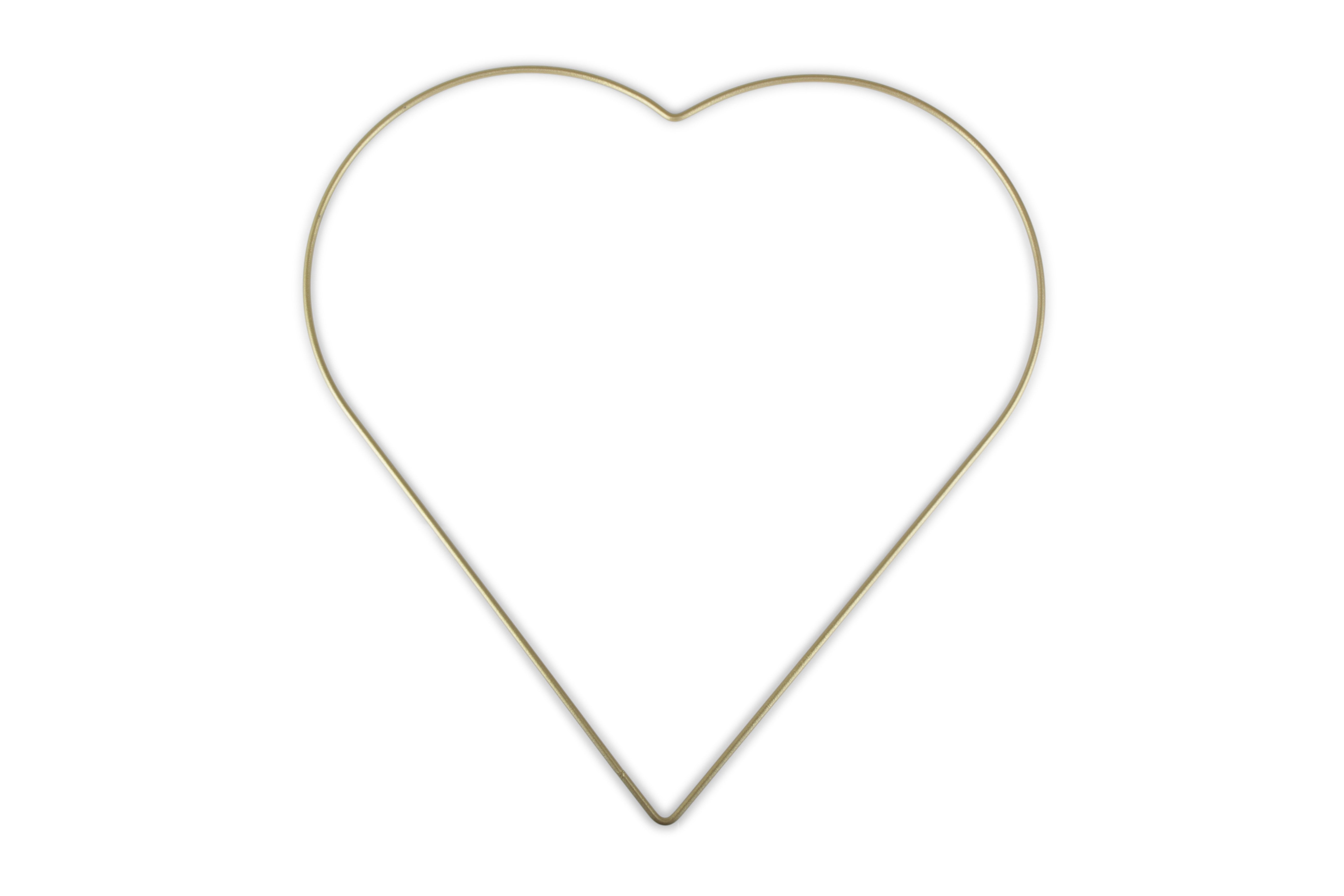 Metall Drahtherz hängend in gold, 28cm - Bastelbedarf -> Metall -> Metallringe -> Sonstige Formen von mahina