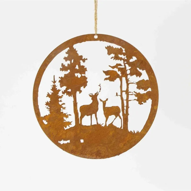 Metallhänger "Wald" 15cm rost - Bastelbedarf -> Metall -> Metallringe -> Sonstige Formen von mahina