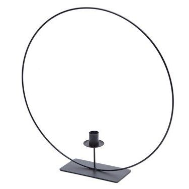 Metallring mit Kerzenhalter stehend in schwarz, 30cm - Bastelbedarf -> Metall -> Metallringe -> Rund von mahina