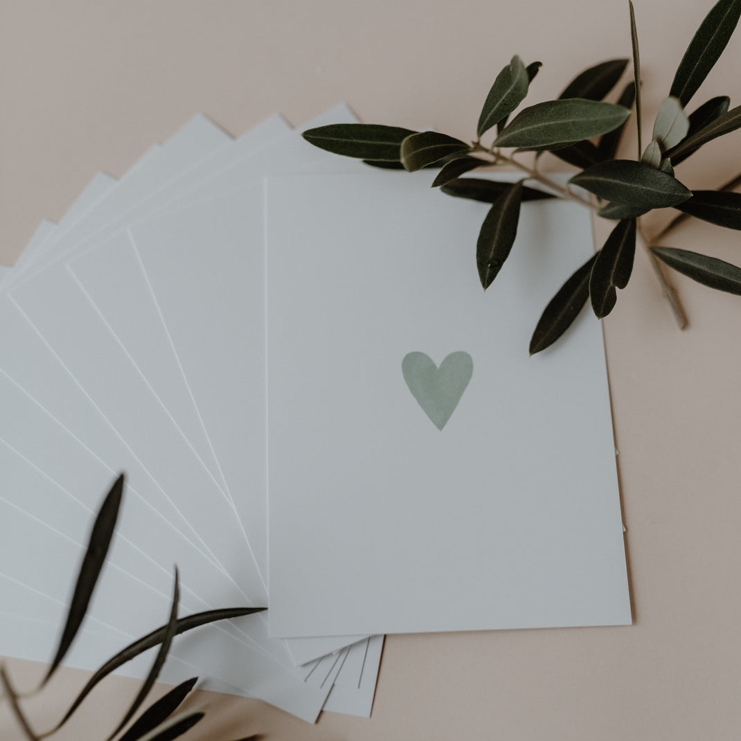 Eulenschnitt Aquarellkarte "Mint" - Postkarten von mahina