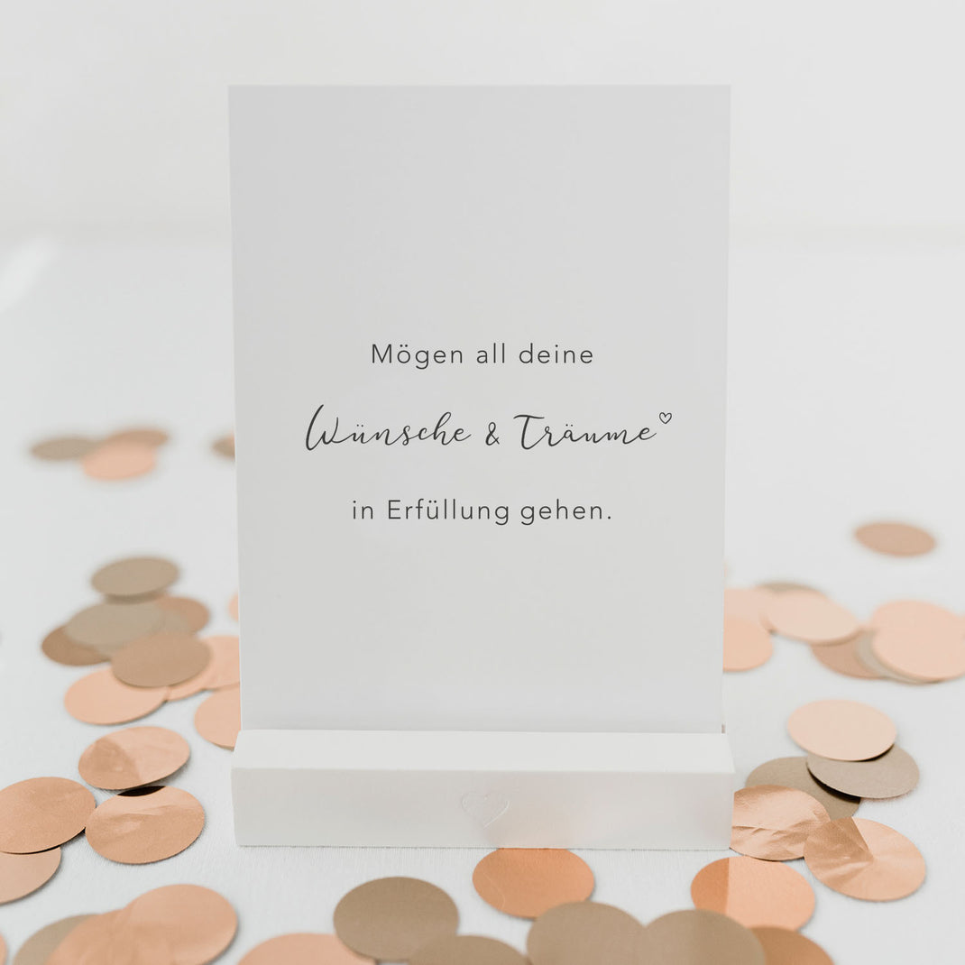 Eulenschnitt Spruchkarte "Träume & Wünsche" - Postkarten von mahina