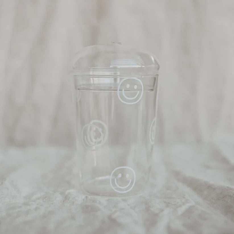 Eulenschnitt Trinkglas Smileys weiß 500ml - Interior > Dekoration > Tassen von mahina