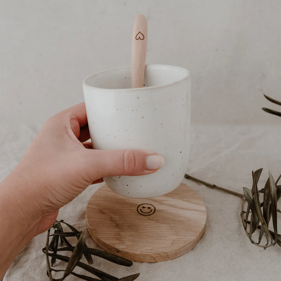 Eulenschnitt Untersetzer aus Eiche "Smiley" - Interior > Dekoration > Sonstiges von mahina