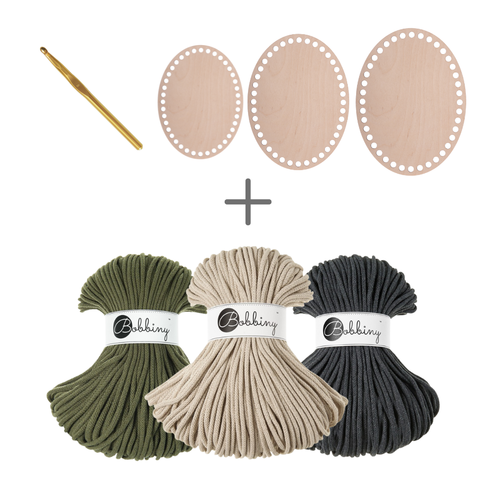mahina x Bobbiny Crochet Set – Oval Edition - Garne > Baumwollgarne > Bobbiny > Geflochten > 5mm von mahina