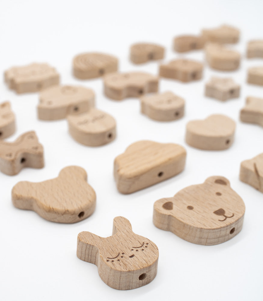 Motivperle Buchenholz 28 Motive - Bastelbedarf -> Holz > Motivperlen von mahina