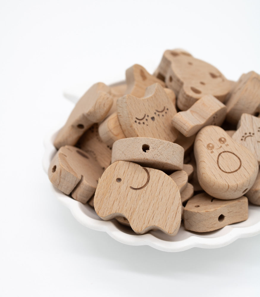 Motivperle Buchenholz 28 Motive - Bastelbedarf -> Holz > Motivperlen von mahina
