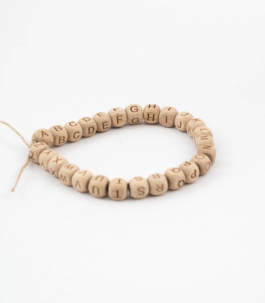 Buchstaben Perlen Buchenholz 10mm/12mm - Bastelbedarf -> Holz > Holzperlen -> Buchstaben von mahina