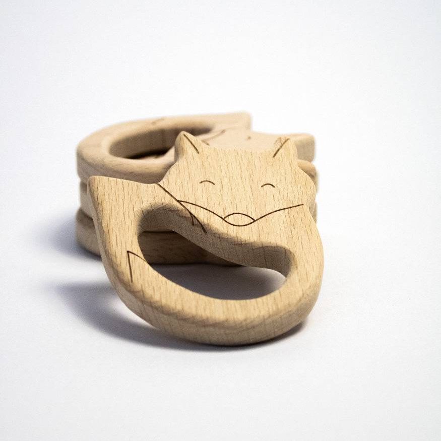 Beißring "Fuchs" aus Buchenholz - mahina