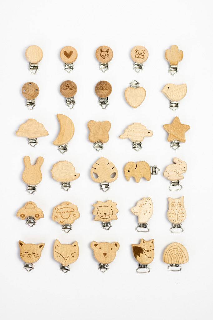 Schnullerclip "Elefant" aus Buchenholz - Bastelbedarf -> Holz > Schnullerclips von mahina