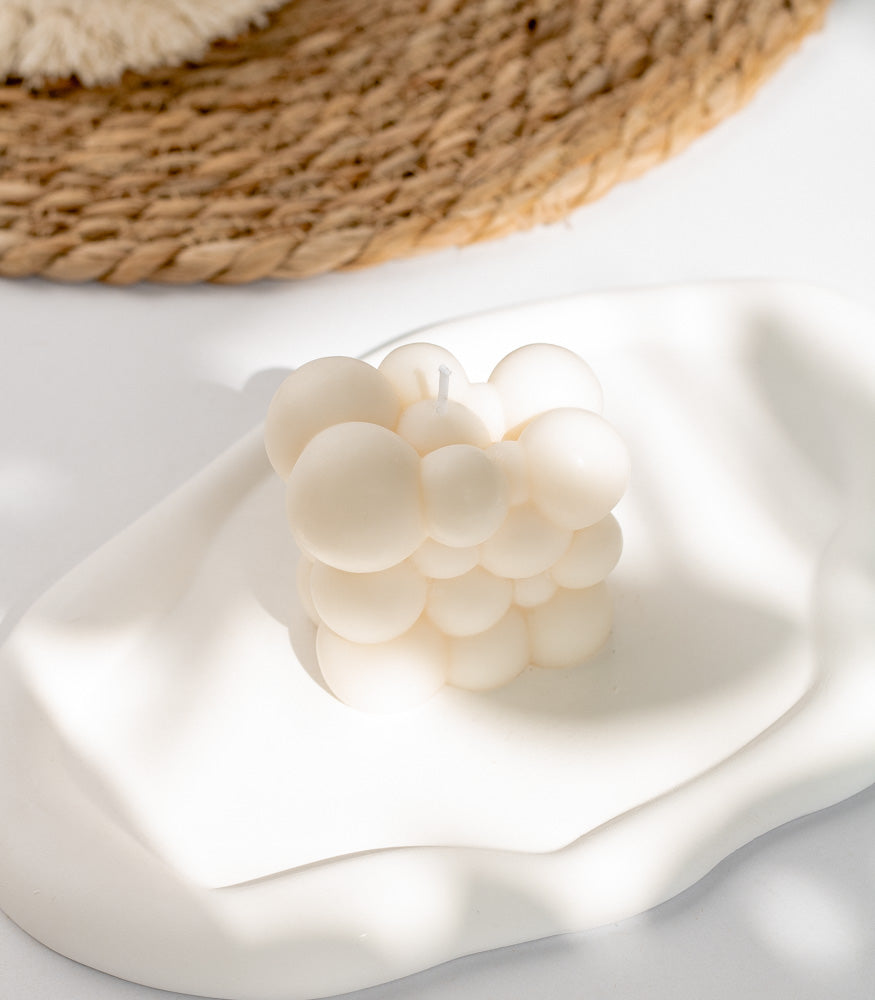 Handgemachte Kerze "Cloud-Bubble" in natur, vegan & nachhaltig - Interior > Dekoration > Kerzen von mahina