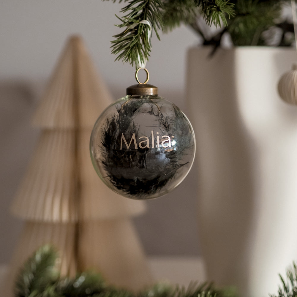 Weihnachtskugel/Christbaumkugel personalisiert aus Glas - Interior -> MAHINA Handmade -> Trockenblumen von mahina