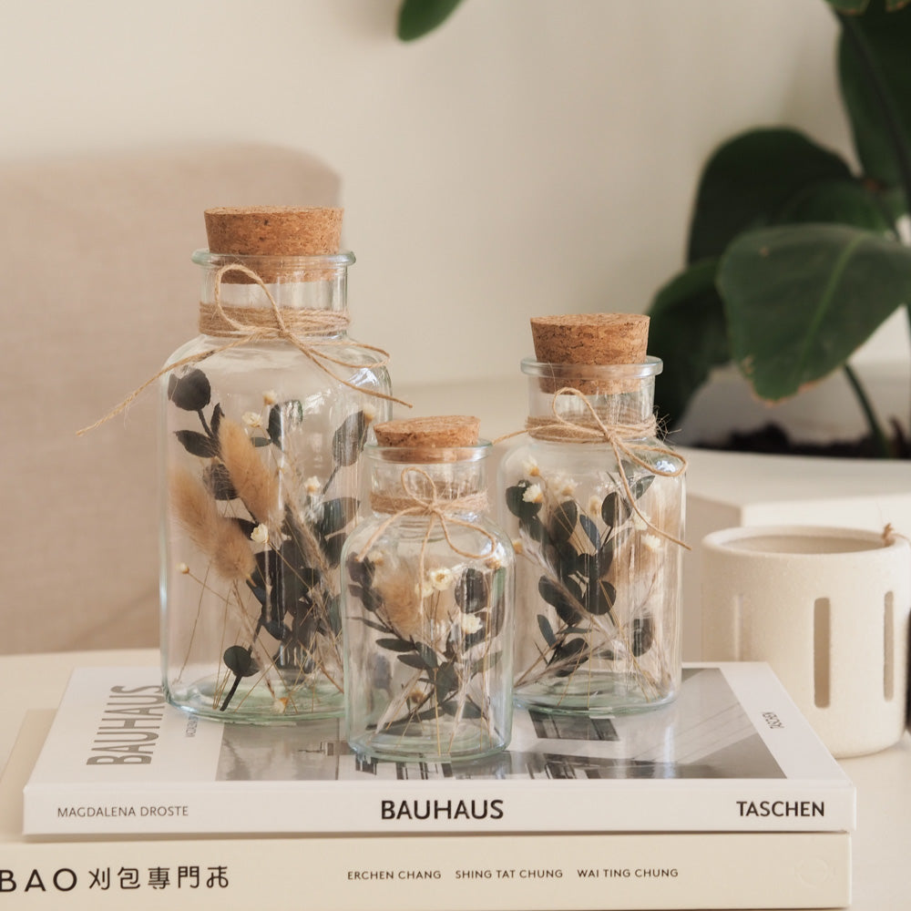 Personalisierbares Korkenglas mit Trockenblumen "Boho" 3 Größen - Interior -> MAHINA Handmade -> Trockenblumen von mahina