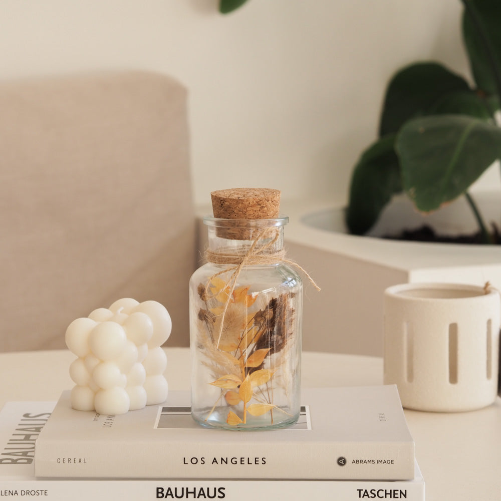 Personalisierbares Korkenglas mit Trockenblumen "Fall" 3 Größen - Interior -> MAHINA Handmade -> Trockenblumen von mahina