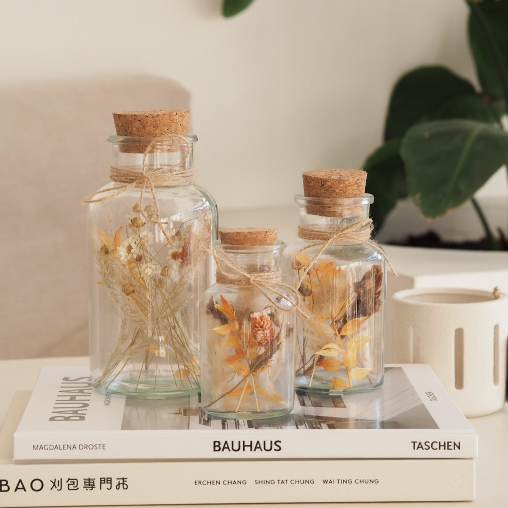 Personalisierbares Korkenglas mit Trockenblumen "Fall" 3 Größen - Interior -> MAHINA Handmade -> Trockenblumen von mahina