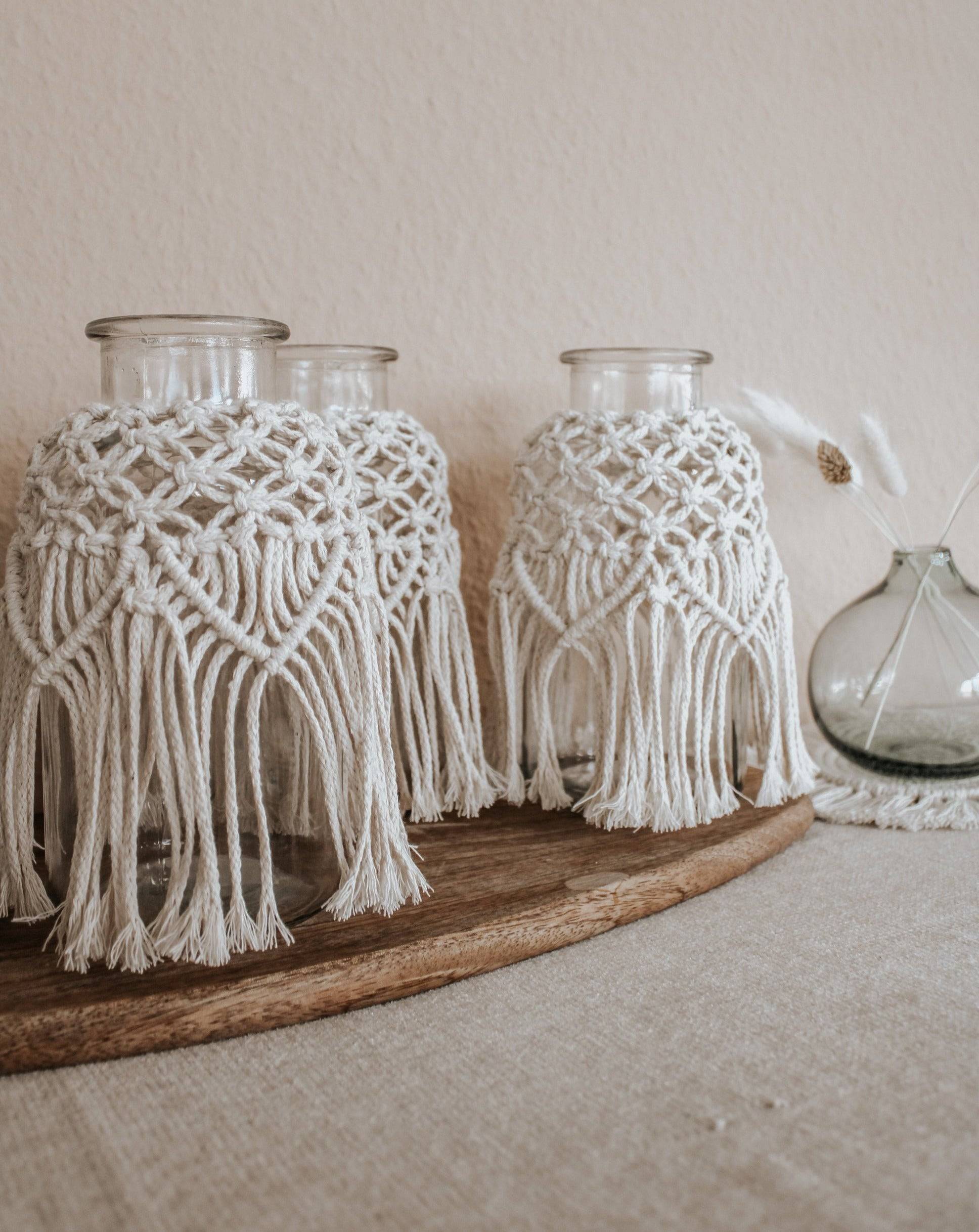 Handgemachte Makramee Vase/Windlicht - Interior > Dekoration > Makramee von mahina