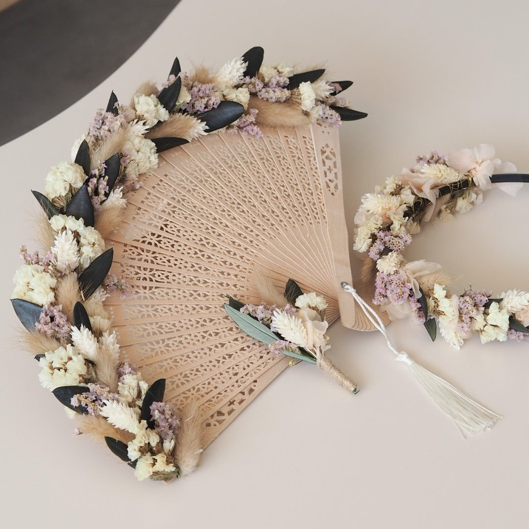 Fächer mit Trockenblumen - Trockenblumen -> Arrangements von mahina