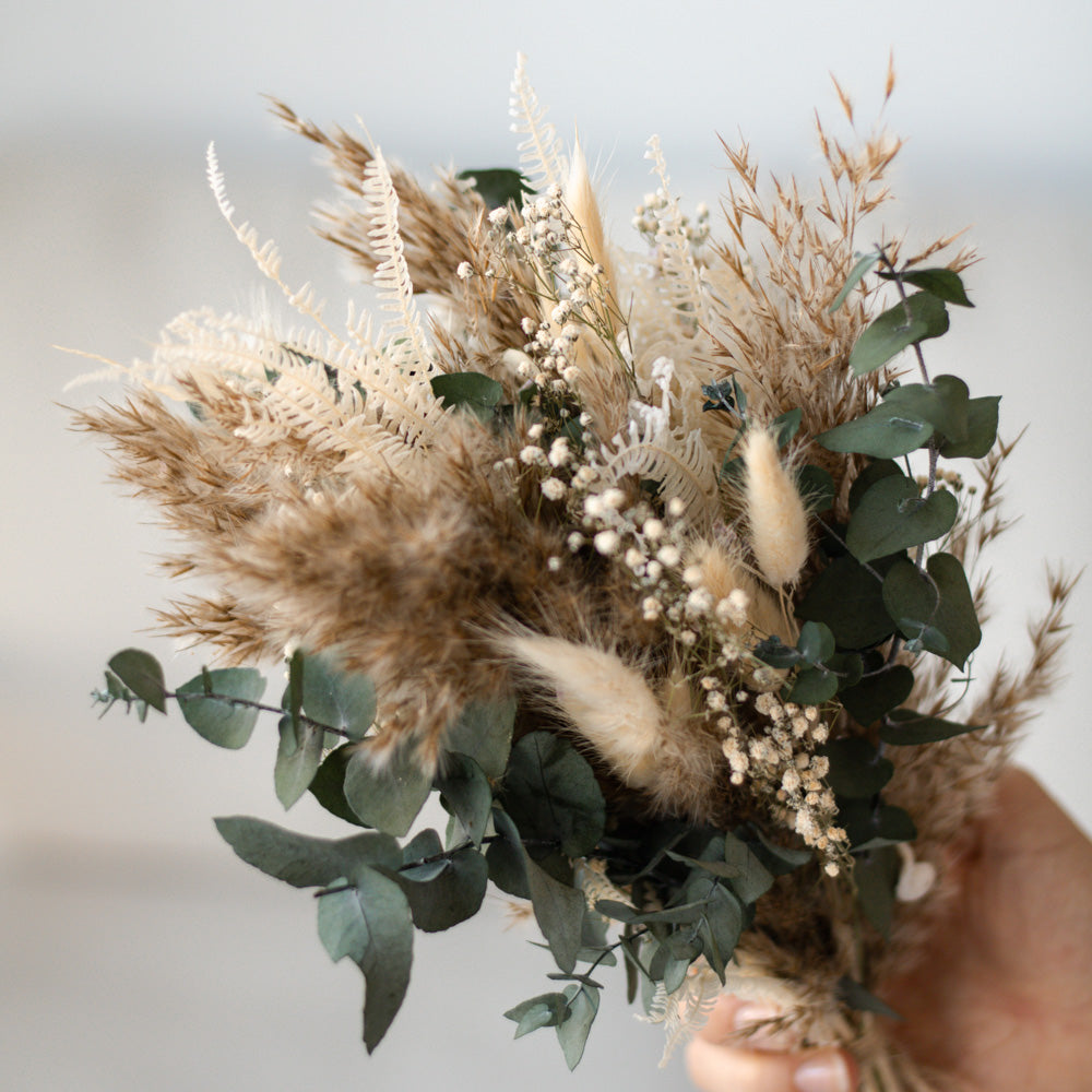 Großer Trockenblumenstrauß "Soft Green" mit Eukalyptus - Trockenblumen -> Sträuße von mahina