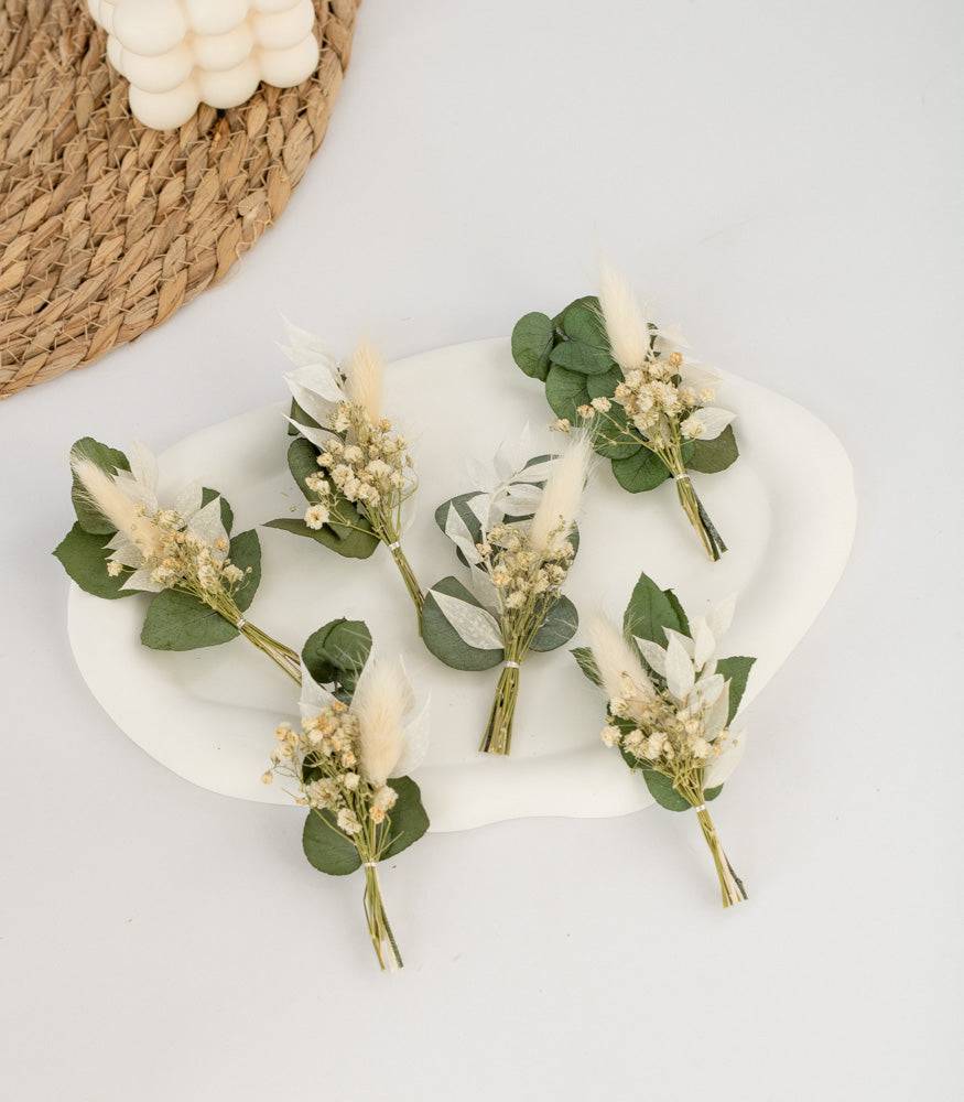 Mini Bouquet aus Trockenblumen "Soft Green" - mahina