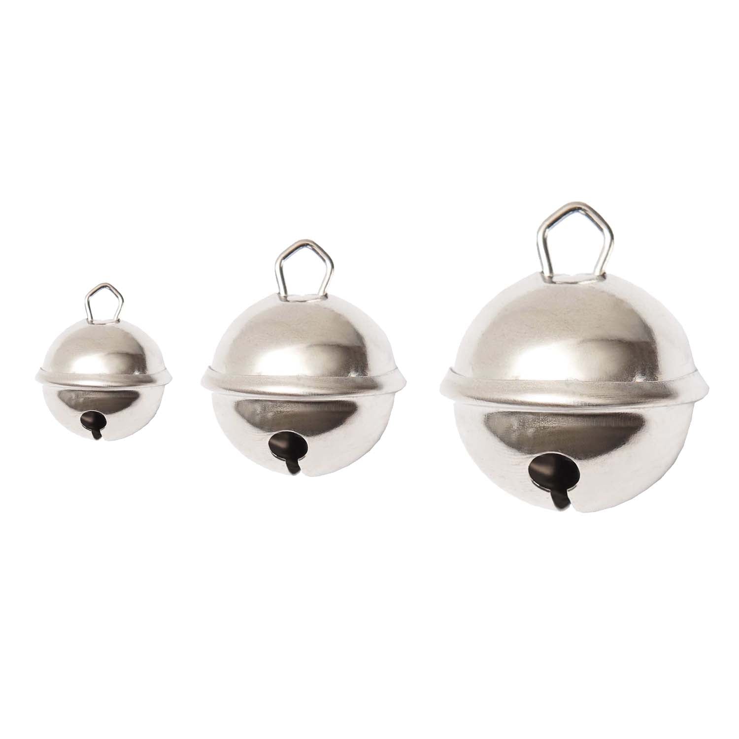 Glöckchen silberfarbig 4 Größen - Bastelbedarf -> Karabiner von mahina