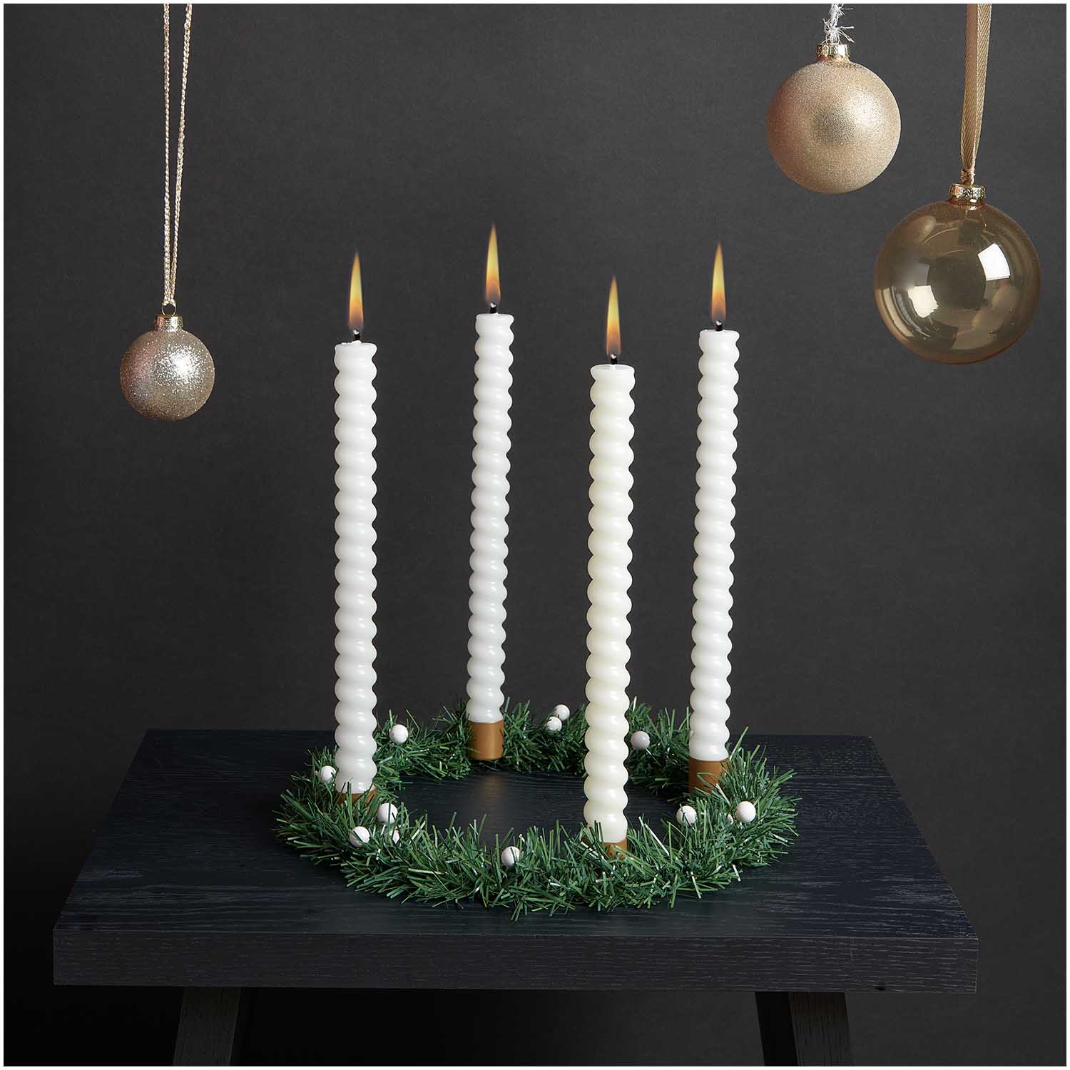 Adventskranz Ø 25cm in off white matt - Adventskranz von mahina