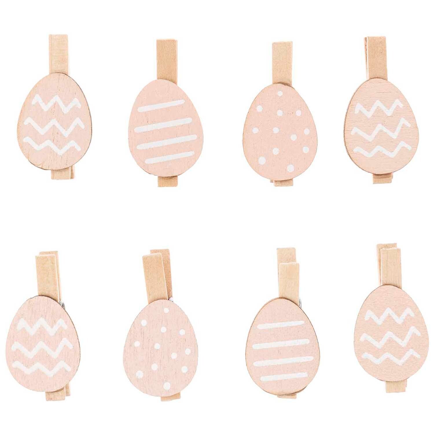Dekoklammern Osterei 8 Stück Puder - Bastelbedarf -> Geschenkverpackungen von mahina