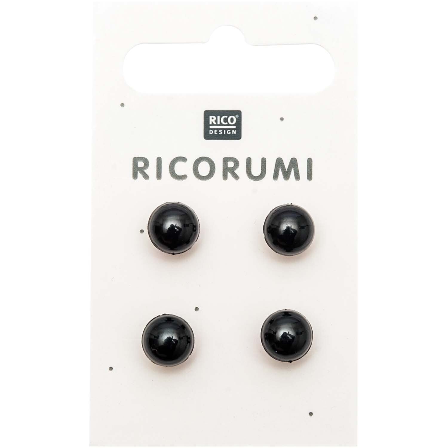 Ricorumi Knopfaugen Braun-Schwarz 8,5mm, 4 Stück mit Steg - Garne -> Ricorumi von mahina