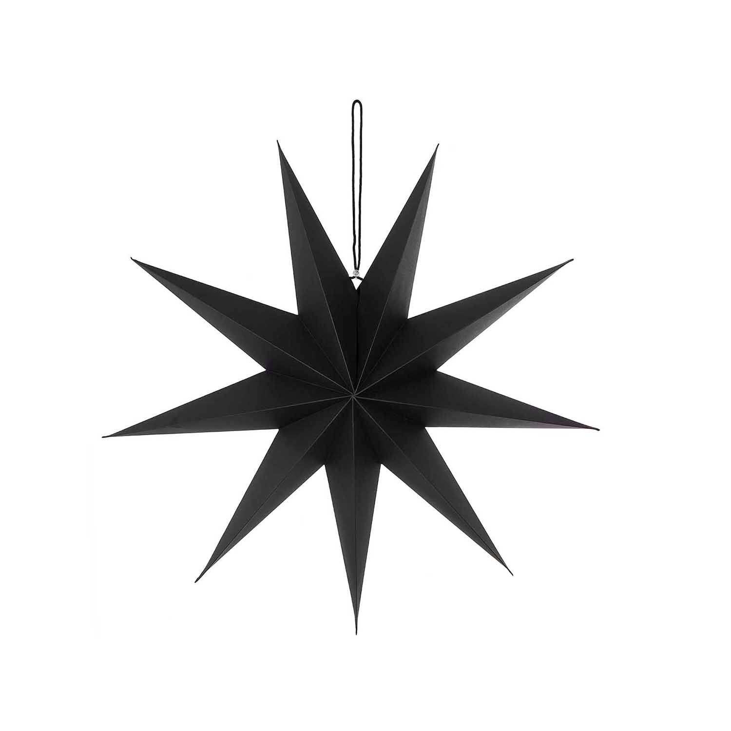 Weihnachtsschmuck Papierstern auffaltbar 28cm schwarz - Weihnachtsbaumschmuck von mahina